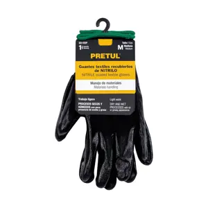 Guantes de nylon recubiertos de nitrilo, M, PRETUL
