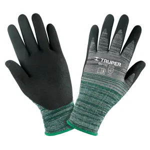 Guantes de nylon recubiertos de nitrilo arenoso, M, Truper