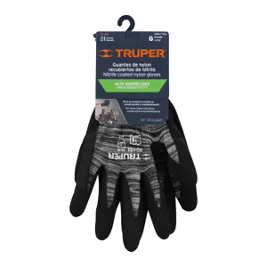 Guantes de nylon recubiertos de nitrilo arenoso, G, TRUPER
