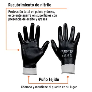 Guantes de poliéster recubiertos de nitrilo, CH, TRUPER