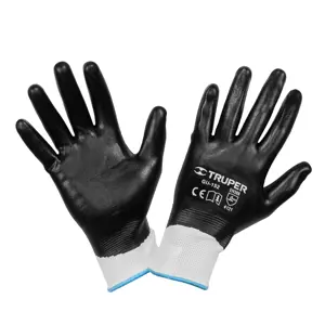 Guantes de poliéster con recubrimiento de nitrilo, M, Truper