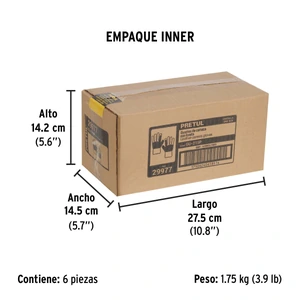 Guantes de carnaza y loneta con refuerzo, unitalla, PRETUL