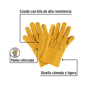 Guantes de carnaza, cortos, unitalla, PRETUL