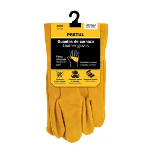 Guantes de carnaza, cortos, unitalla, PRETUL