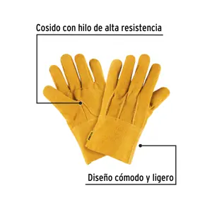 Guantes de carnaza, cortos, unitalla, PRETUL