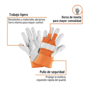 Guantes de carnaza y loneta, unitalla, TRUPER