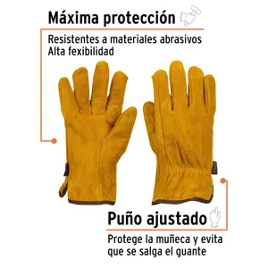 Guantes de carnaza, usos generales, grandes, Truper