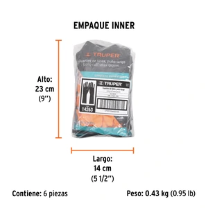 Guantes de látex para limpieza, G, TRUPER
