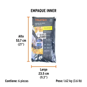 Guantes de látex industriales, M, TRUPER