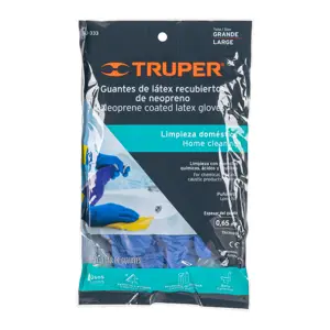 15269 / GU-333 Guantes de látex reforzados para limpieza, grandes, Truper