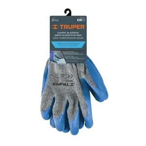 Guantes de poli茅ster recubiertos de latex, CH, Truper