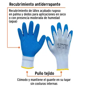 Guantes de poliéster recubiertos de latex, G, TRUPER