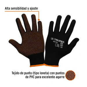 Guantes de poliéster con puntos de PVC en palma, CH, TRUPER
