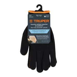 Guantes de poliéster con puntos de PVC en palma, M, TRUPER