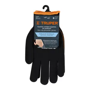 Guantes de poliéster con puntos de PVC en palma, G, TRUPER