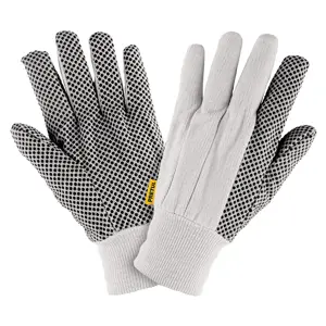 20330 / GU-455 Guantes de algodón con puntos PVC en palma, unitalla, Pretul