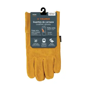 14241 / GU-535 Guantes de carnaza, cortos, unitalla, Truper
