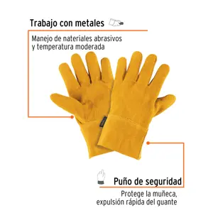 14241 / GU-535 Guantes de carnaza, cortos, unitalla, Truper