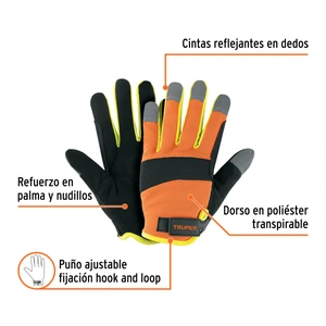 Guantes para mecánico, alta visibilidad, TRUPER