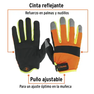 Guantes para mecánico, alta visibilidad, TRUPER