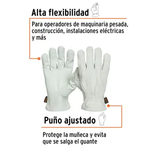 14286 / GU-725 Guantes de piel de cabra, tipo operador, Truper