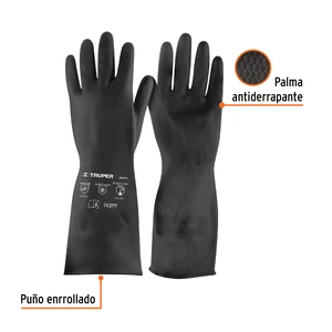 Guantes de neopreno para manejo de químicos, M, TRUPER