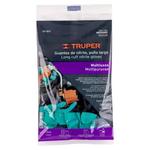 15323 / GU-822 Guantes de nitrilo verde, multiusos, medianos, Truper