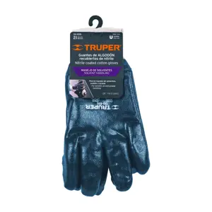 15244 / GU-835 Guantes de algodón recubiertos de nitrilo puño tejido,Truper