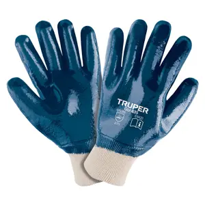15244 / GU-835 Guantes de algodón recubiertos de nitrilo puño tejido,Truper