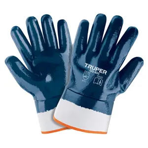 15245 / GU-845 Truper Guantes de algodón recubiertos de nitrilo, puño seguridad
