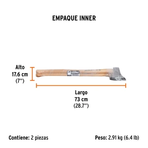 Hacha europea 1000 g, mango hickory 28