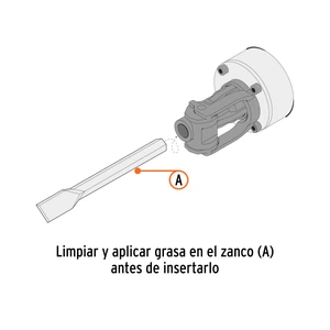 Cincel plano zanco hexagonal de 1-3/8