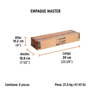 Cincel plano zanco hexagonal de 1-3/8