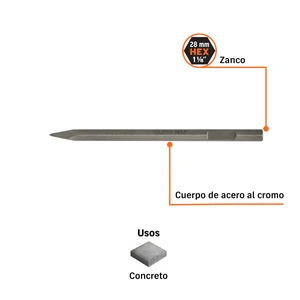 Cincel de punta zanco hexagonal de 20