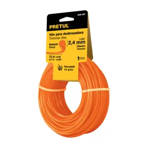 Hilo redondo, para desbrozadora, 2.4mm x12m, tarjeta, PRETUL