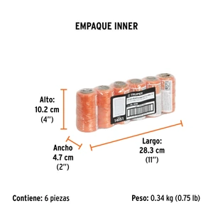 Carrete con 65 m de hilo para albañil naranja, Truper