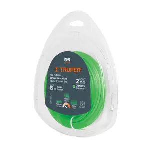 17606 / HTA-80 Rollo de hilo para desbrozadora, 2 mm x 15 m, Truper