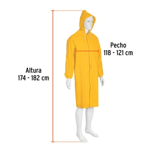 Gabardina impermeable doble capa, talla G, Truper