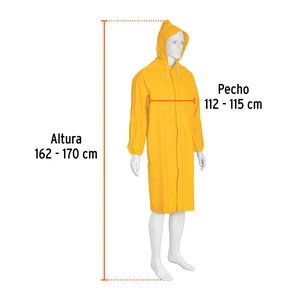 Gabardina impermeable doble capa, talla CH, Truper