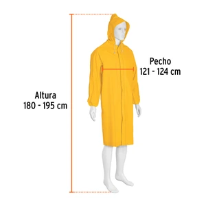 Gabardina impermeable doble capa, talla XG, Truper