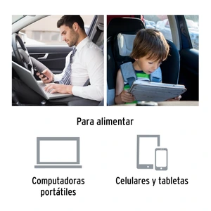 Inversor de corriente de 120 W con puertos USB, Truper