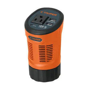15725 / INCO-120 Inversor de corriente 120 W tipo vaso, 2 puertos USB, Truper