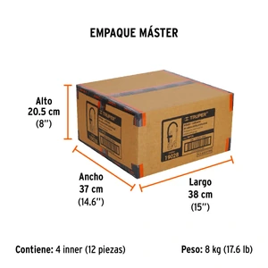 Truper Inflador calibrador de cabeza doble, profesional,1/4