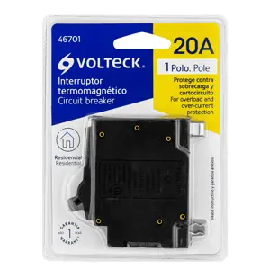 Interruptor de 1 polo 20A, enchufable, VOLTECK