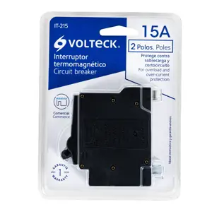 Interruptor de 2 polos 15A, enchufable, VOLTECK
