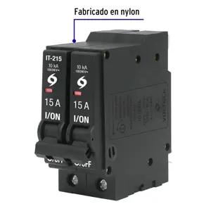 Interruptor de 2 polos 15A, enchufable, VOLTECK