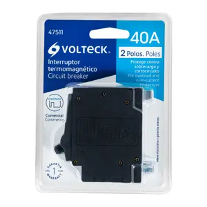 Interruptor de 2 polos 40A, enchufable, VOLTECK
