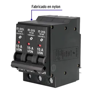 Interruptor de 3 polos 15A, enchufable, VOLTECK