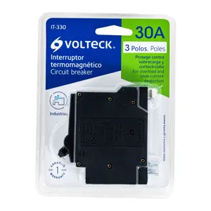 Interruptor de 3 polos 30A, enchufable, VOLTECK