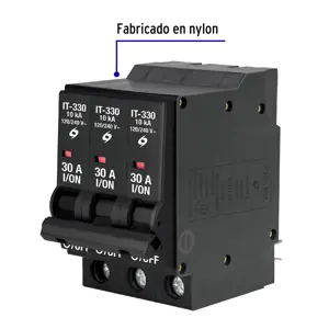 Interruptor de 3 polos 30A, enchufable, VOLTECK